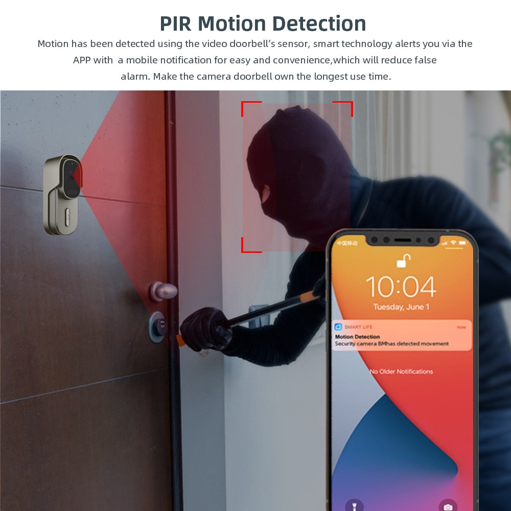 Video Doorbell WiFi Wireless Wired Door Bell
