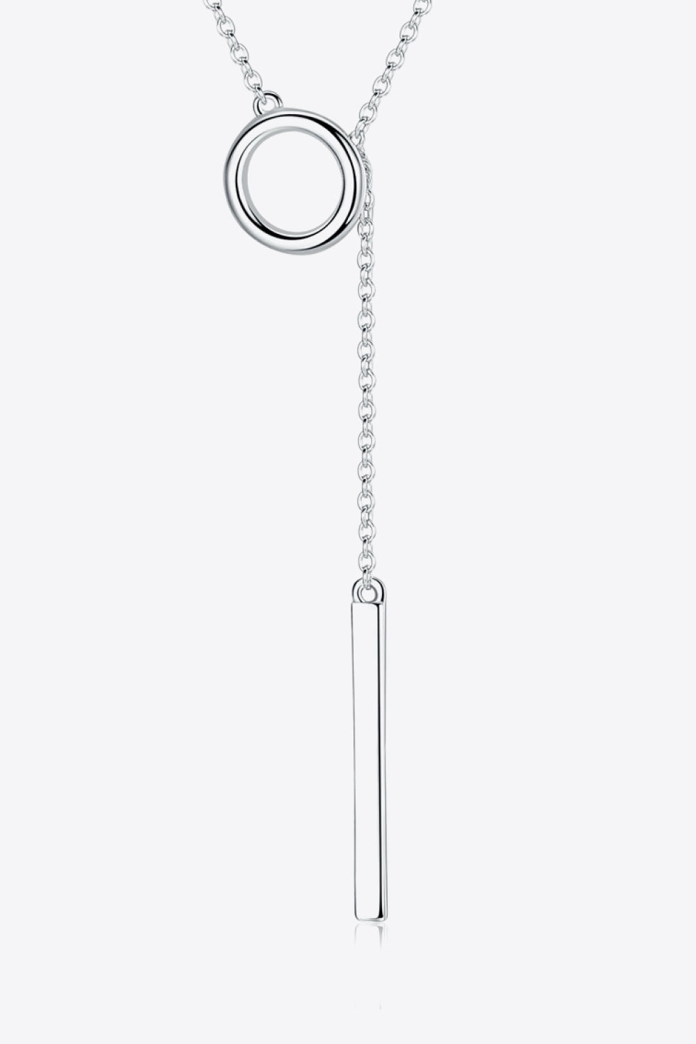 925 Sterling Silver Platinum-Plated Necklace Trendsi