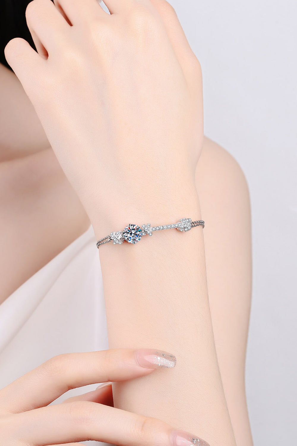 2 Carat Moissanite 925 Sterling Silver Bracelet Trendsi