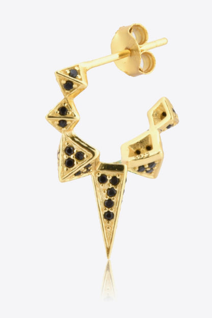 Geometric Zircon Decor 925 Sterling Silver Earrings Trendsi