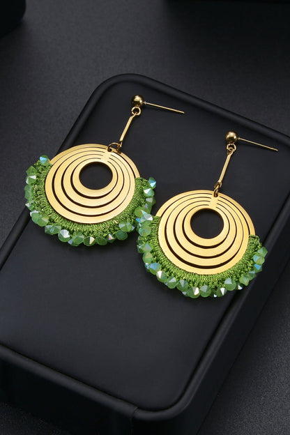 Contrast Stainless Steel Earrings Trendsi