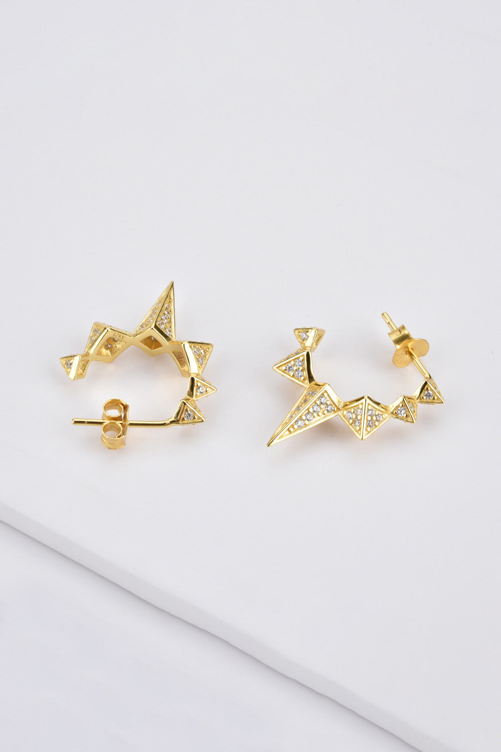 Geometric Zircon Decor 925 Sterling Silver Earrings Trendsi