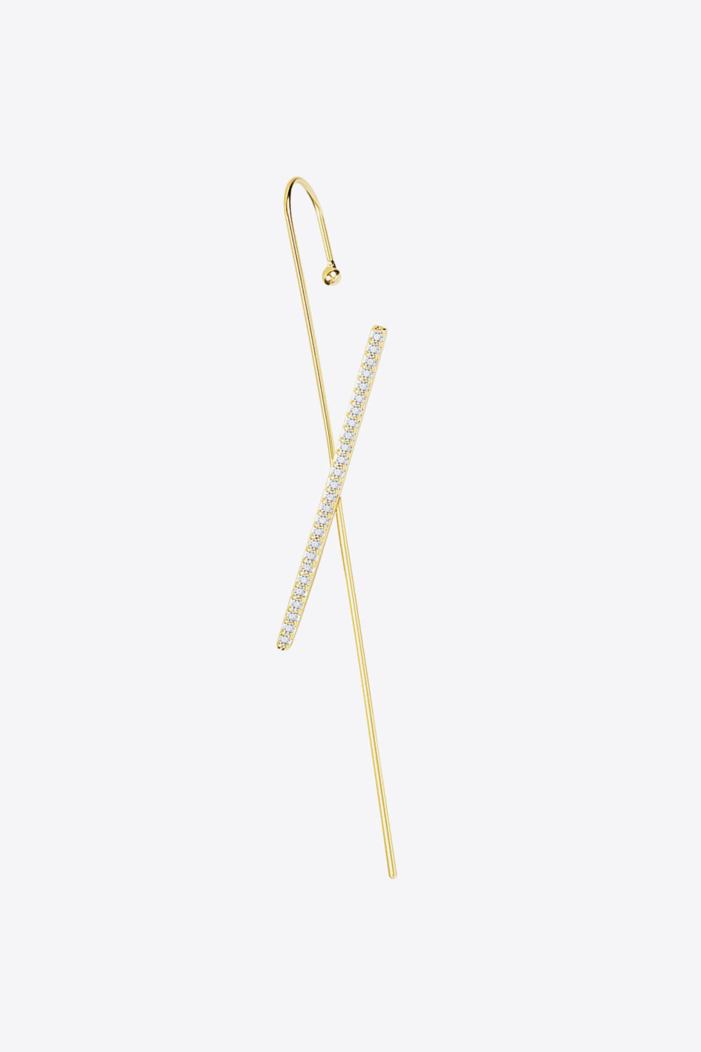 Zircon X-Shape Crawler Earrings Trendsi