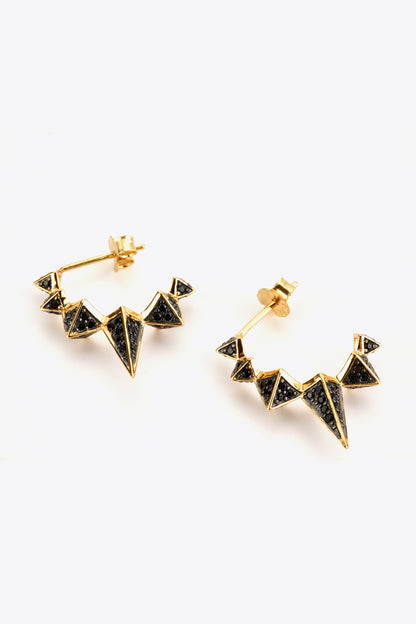 Geometric Zircon Decor 925 Sterling Silver Earrings Trendsi