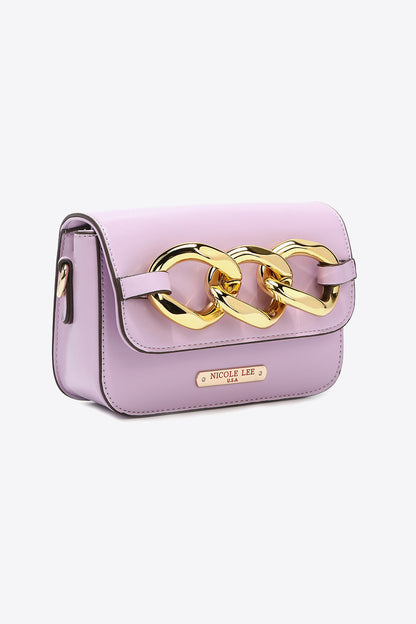 Nicole Lee USA Lexi Chain Detail Crossbody Bag Trendsi