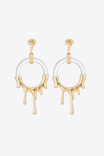 Zinc Alloy and Resin Drop Earrings Trendsi
