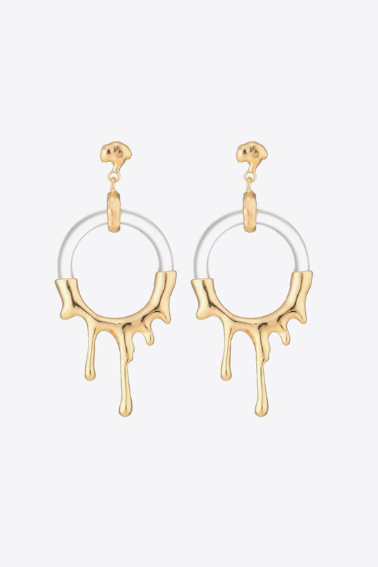 Zinc Alloy and Resin Drop Earrings Trendsi