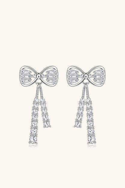 1.12 Carat Moissanite 925 Sterling Silver Bow Earrings Trendsi