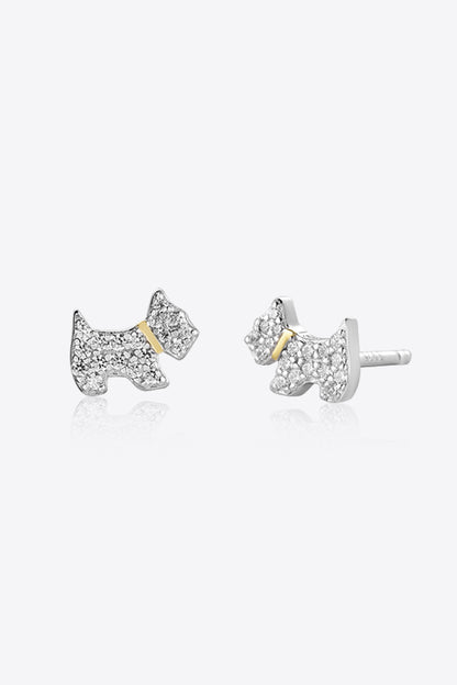 Puppy Zircon 925 Sterling Silver Stud Earrings Trendsi