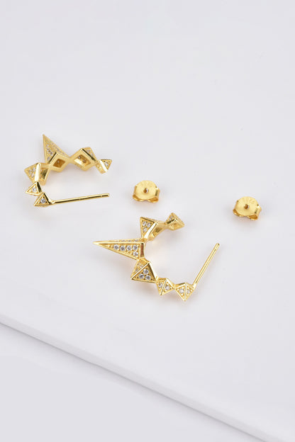 Geometric Zircon Decor 925 Sterling Silver Earrings Trendsi