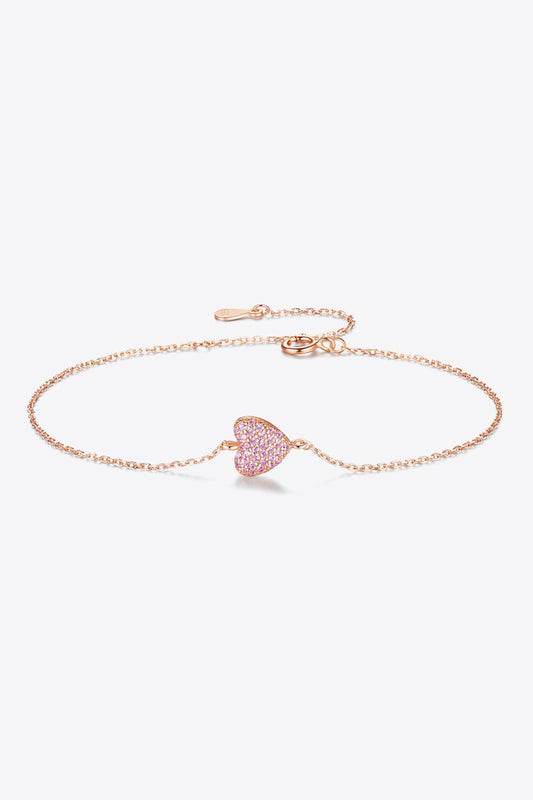 Zircon Heart 925 Sterling Silver Bracelet Trendsi