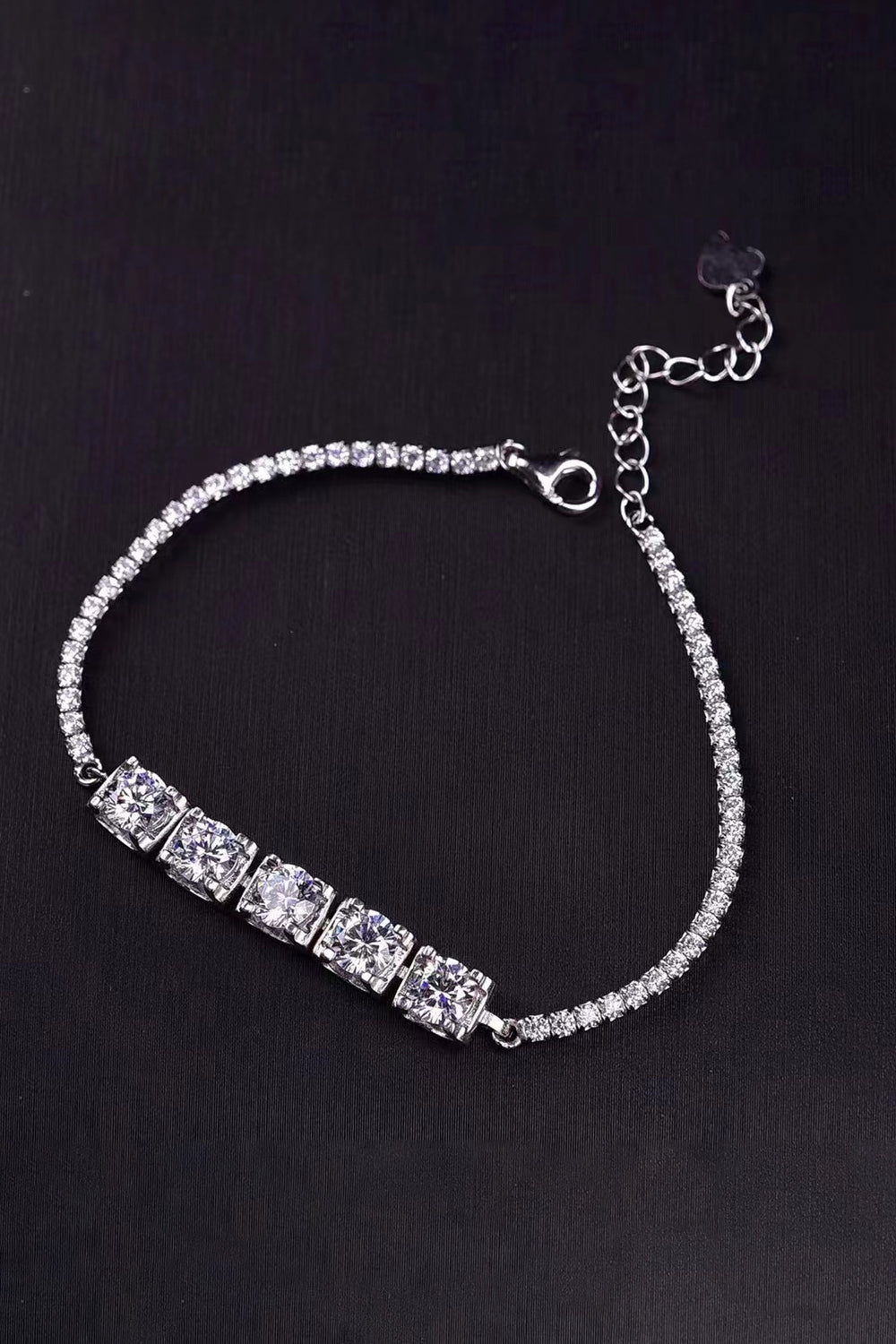 5 Carat Moissanite Lobster Clasp Bracelet Trendsi
