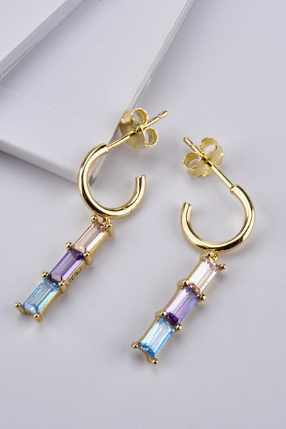 Inlaid Zircon 925 Sterling Silver Earrings Trendsi