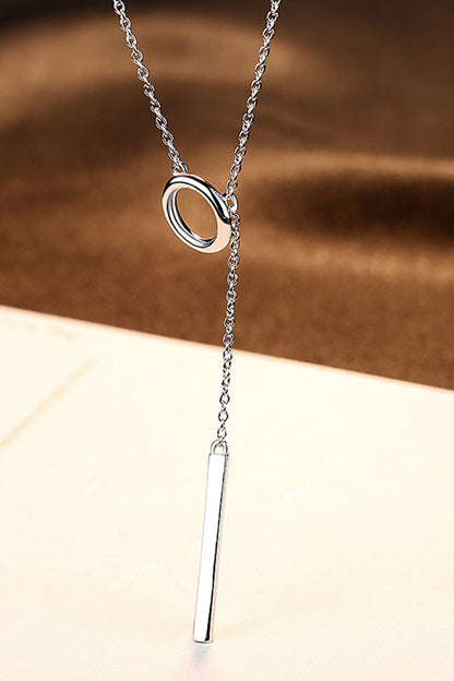 925 Sterling Silver Platinum-Plated Necklace Trendsi