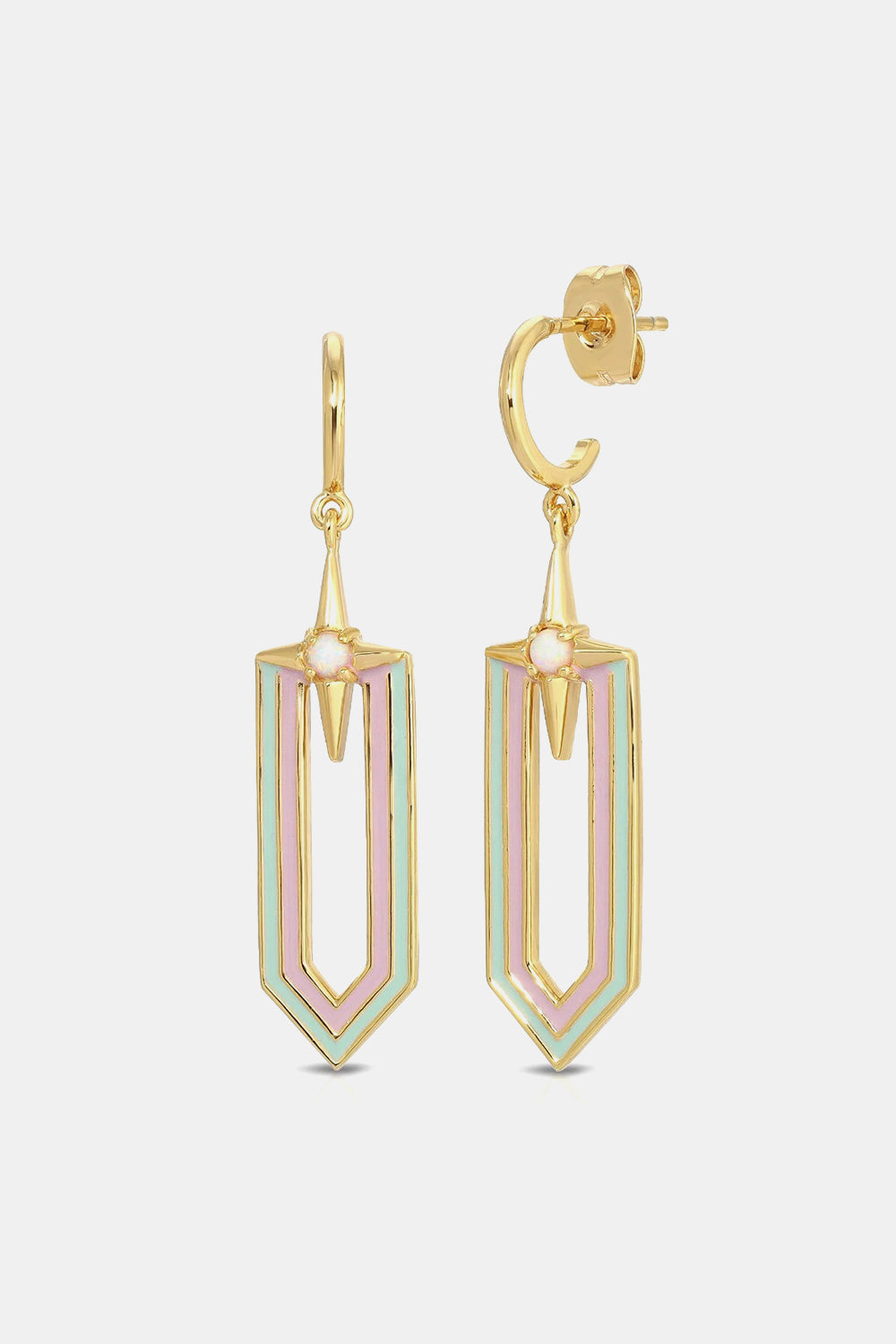Copper C-Hoop Drop Earrings Trendsi