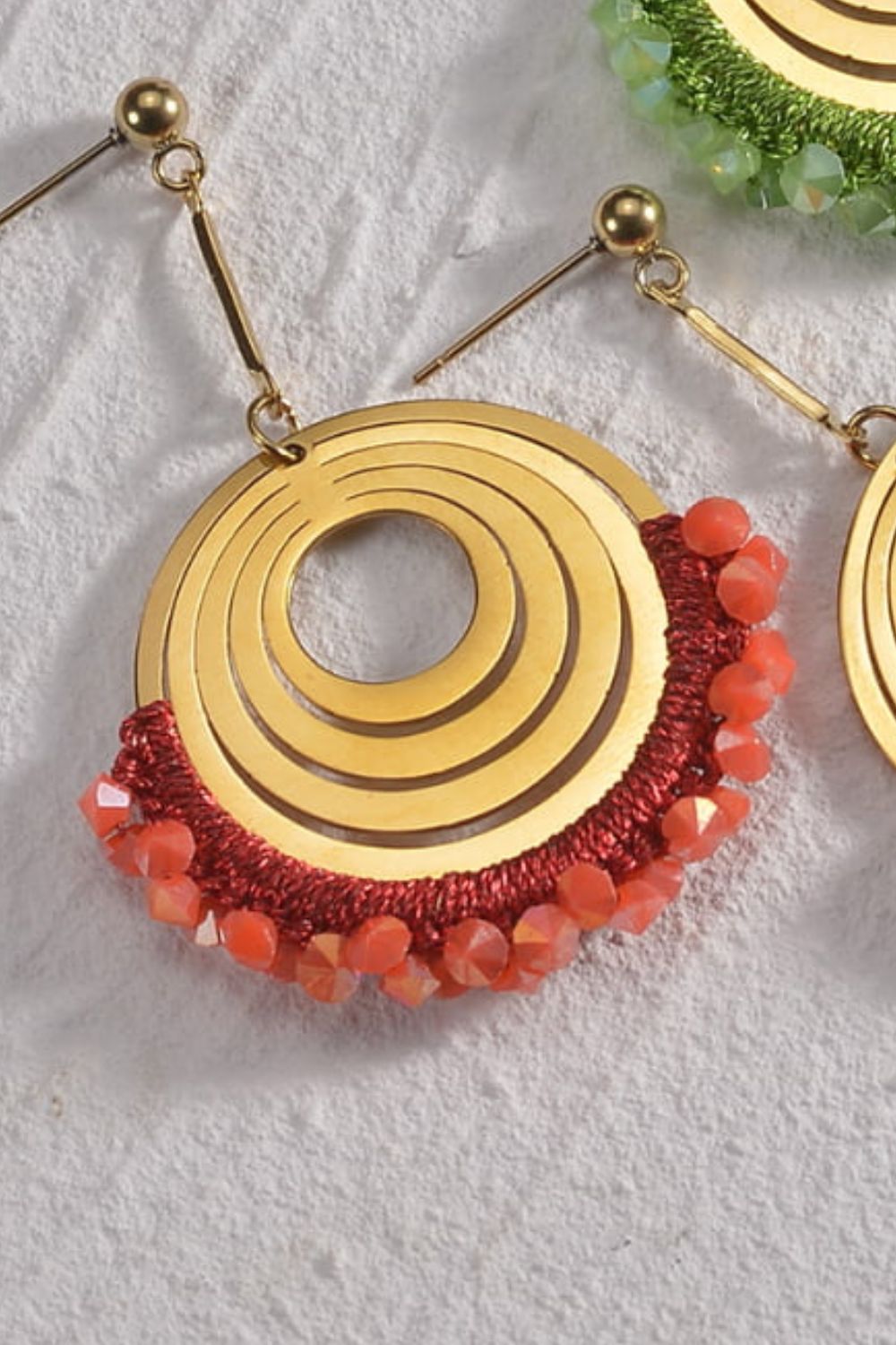 Contrast Stainless Steel Earrings Trendsi