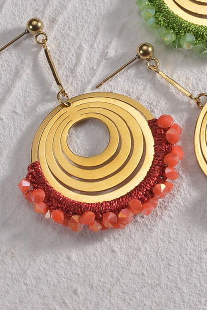 Contrast Stainless Steel Earrings Trendsi