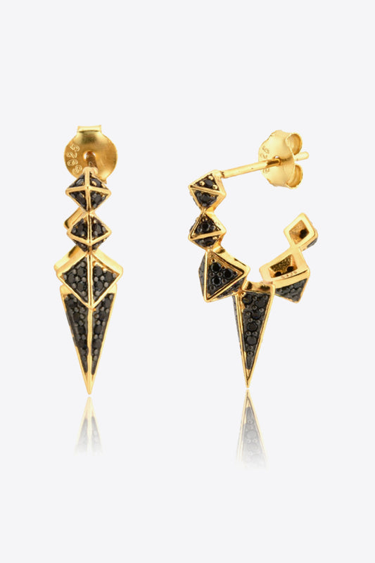 Geometric Zircon Decor 925 Sterling Silver Earrings Trendsi