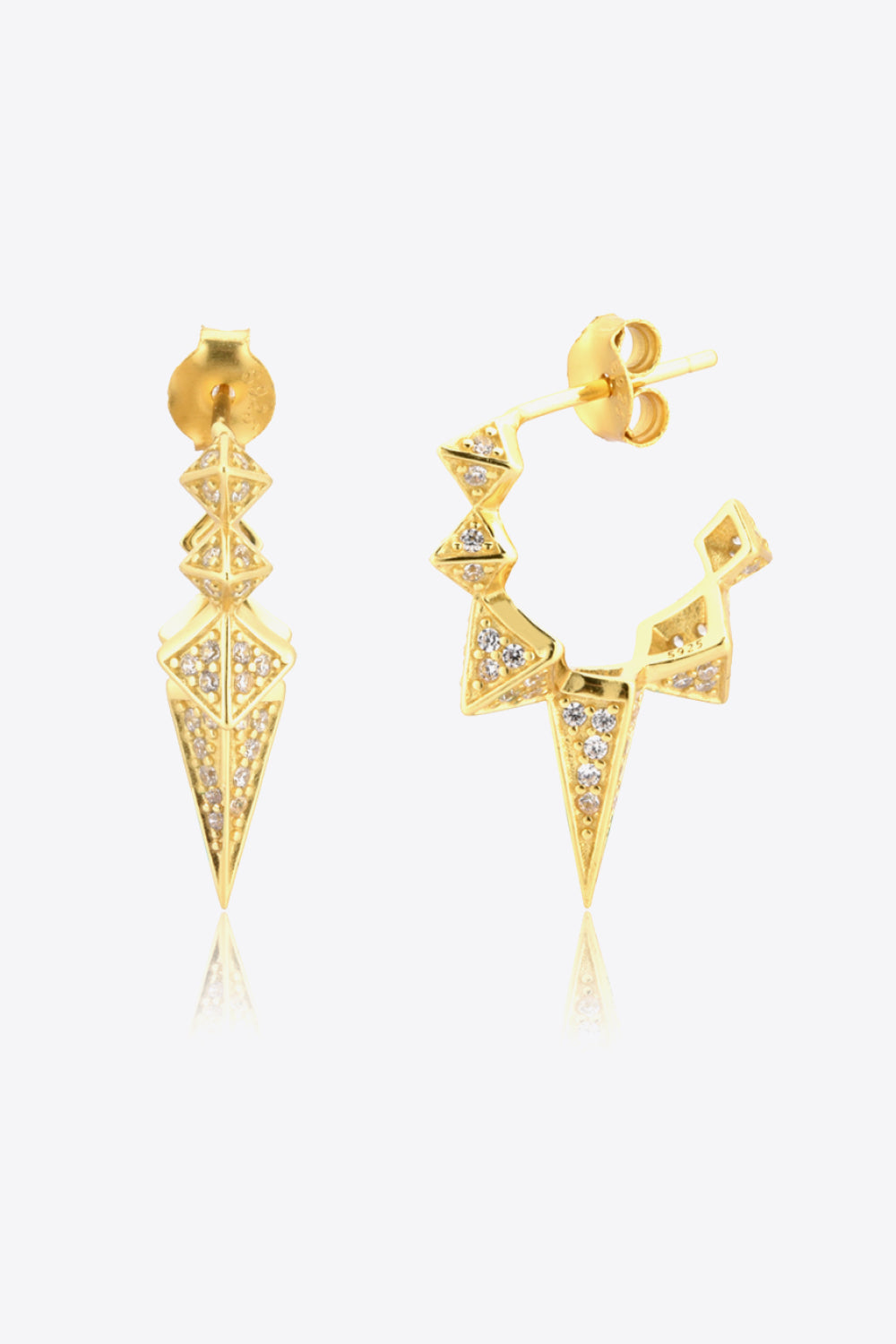 Geometric Zircon Decor 925 Sterling Silver Earrings Trendsi