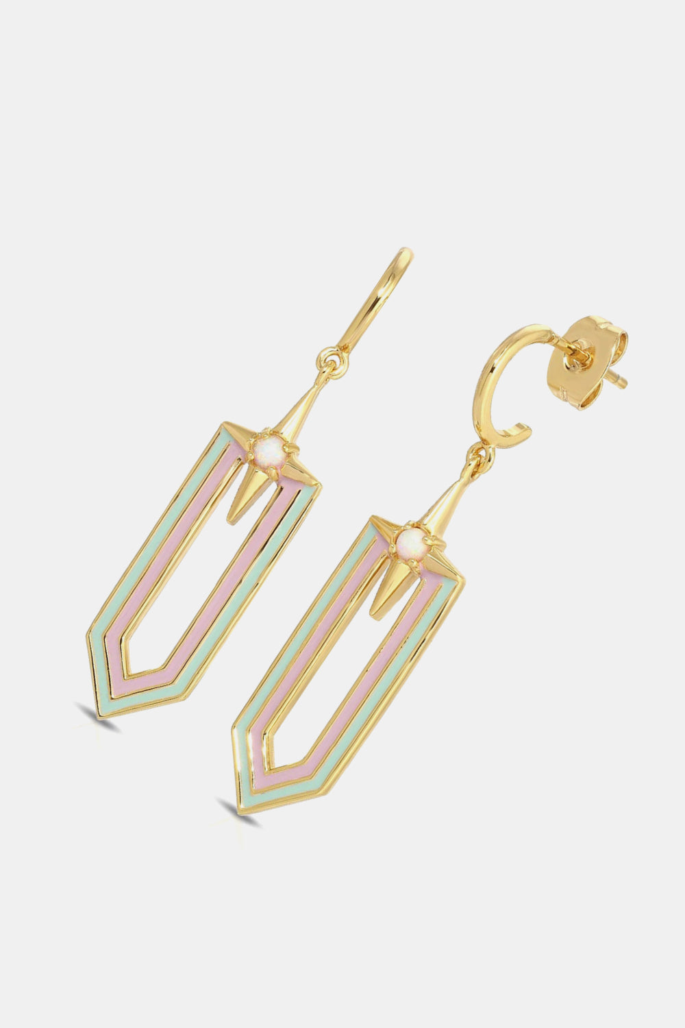 Copper C-Hoop Drop Earrings Trendsi
