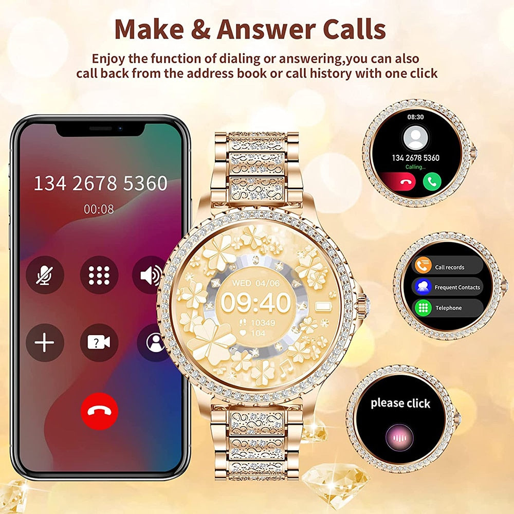 for Huawei Xiaomi Smartwatch Women Android 2023 360*360 Blood Pressure Fitness Tracker Smart Watch Bluetooth Call Waterproof