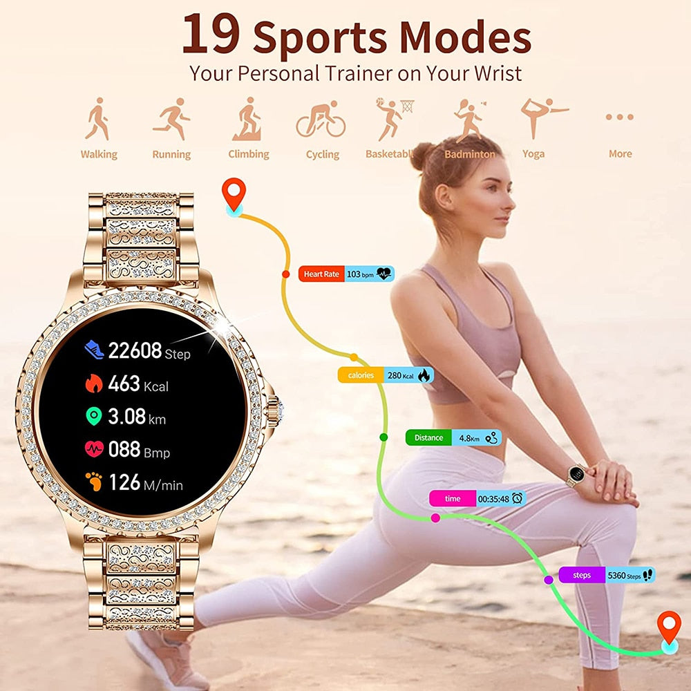 for Huawei Xiaomi Smartwatch Women Android 2023 360*360 Blood Pressure Fitness Tracker Smart Watch Bluetooth Call Waterproof
