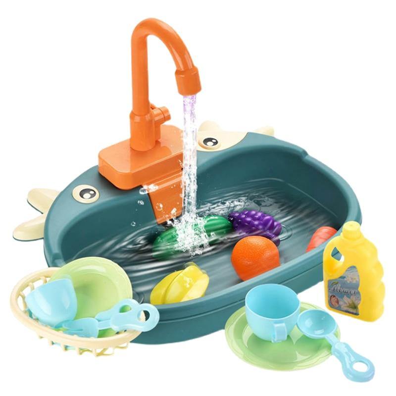 Kids Toys Dishwasher Play Mini Kitchen Food Educational