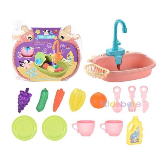 Kids Toys Dishwasher Play Mini Kitchen Food Educational
