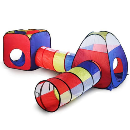 FUNTIME 4pcs Baby Crawl Tunnel Tent House Kids