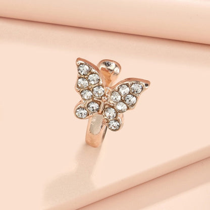 1Pc Crystal Butterfly Nose Ring Non Piercing Clip
