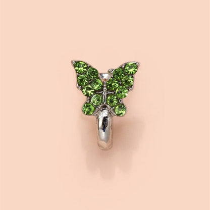 1Pc Crystal Butterfly Nose Ring Non Piercing Clip